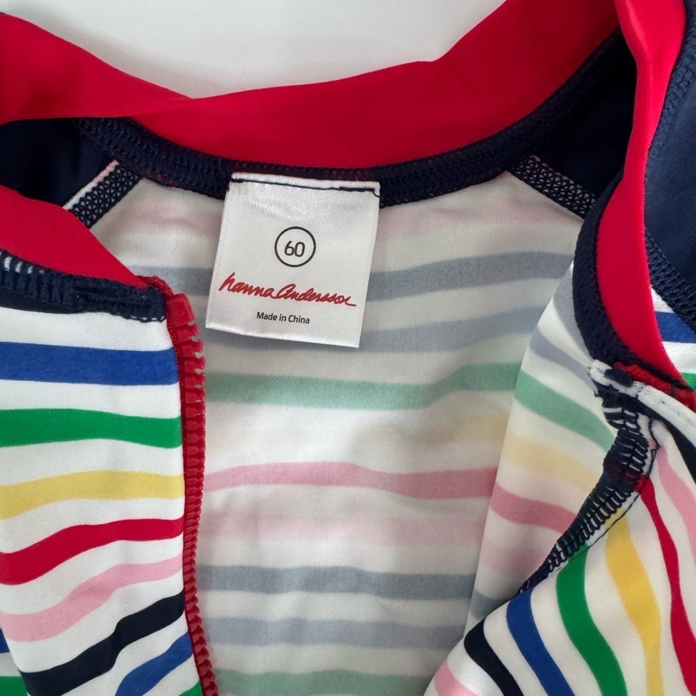 Hanna Anderrson Rainbow Striped Sun Block Rashguard Swimsuit 3-6M - Picture 3 of 4
